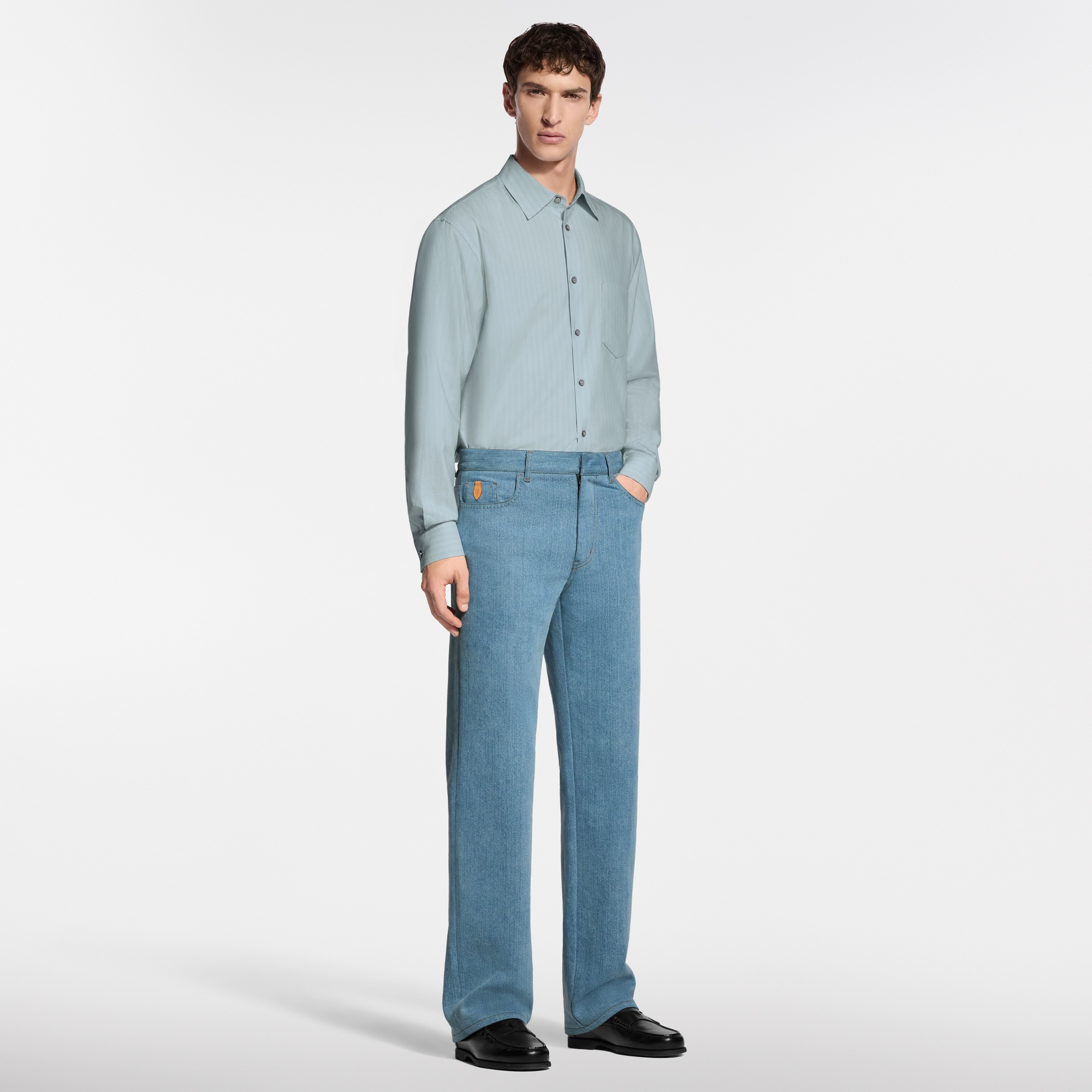 Monogram Accent Raw Denim Jeans - Men - Discontinued Product